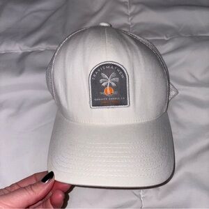 Travis Mathew Patch Snapback Hat White Ballcap Cap SnapBack Matthew Matthews